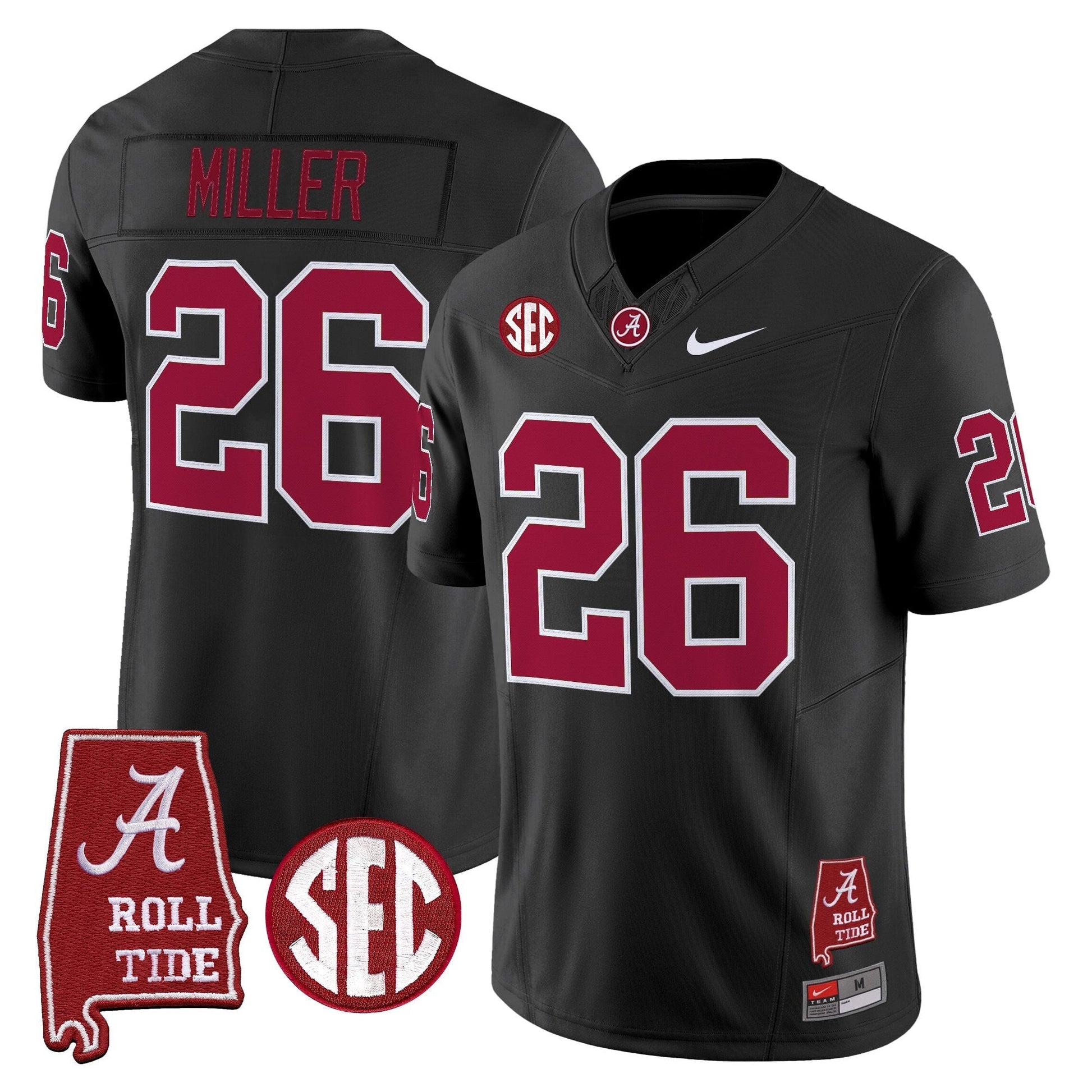 Men's Alabama Crimson Tide Throwback Vapor Limited Jersey - Alabama Map - All Stitched