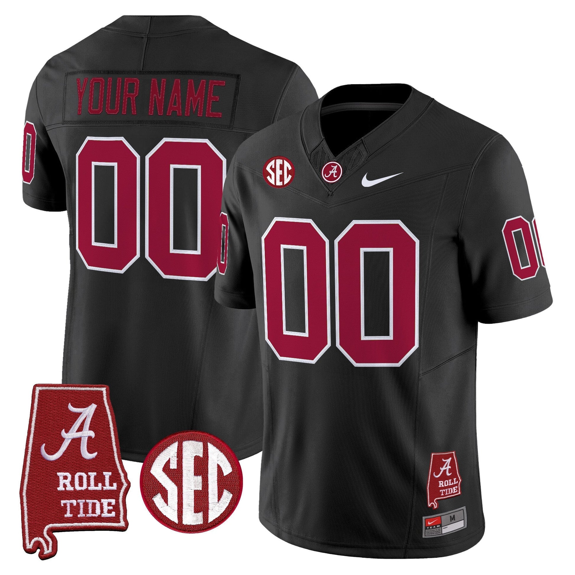 Alabama Crimson Tide Throwback Vapor Limited Custom Jersey - Alabama Map - All Stitched