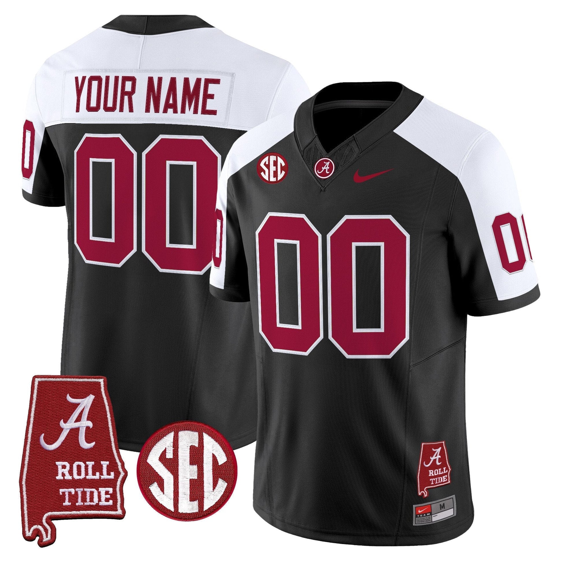 Alabama Crimson Tide Throwback Vapor Limited Custom Jersey - Alabama Map - All Stitched