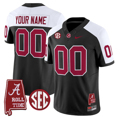 Alabama Crimson Tide Throwback Vapor Limited Custom Jersey - Alabama Map - All Stitched
