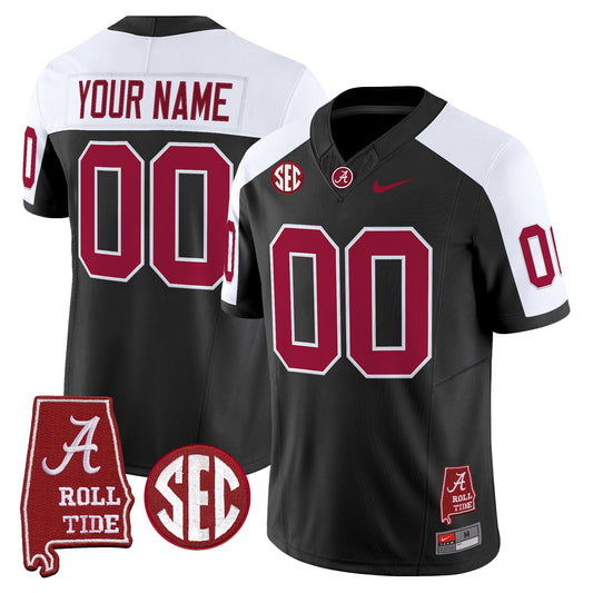 Alabama Crimson Tide Throwback Vapor Limited Custom Jersey - Alabama Map - All Stitched