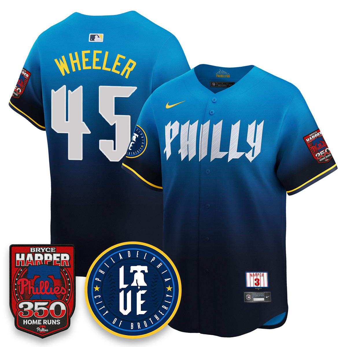 Men's Bryce Harper Philadelphia Phillies 350 Home Runs Jersey - All Stitched