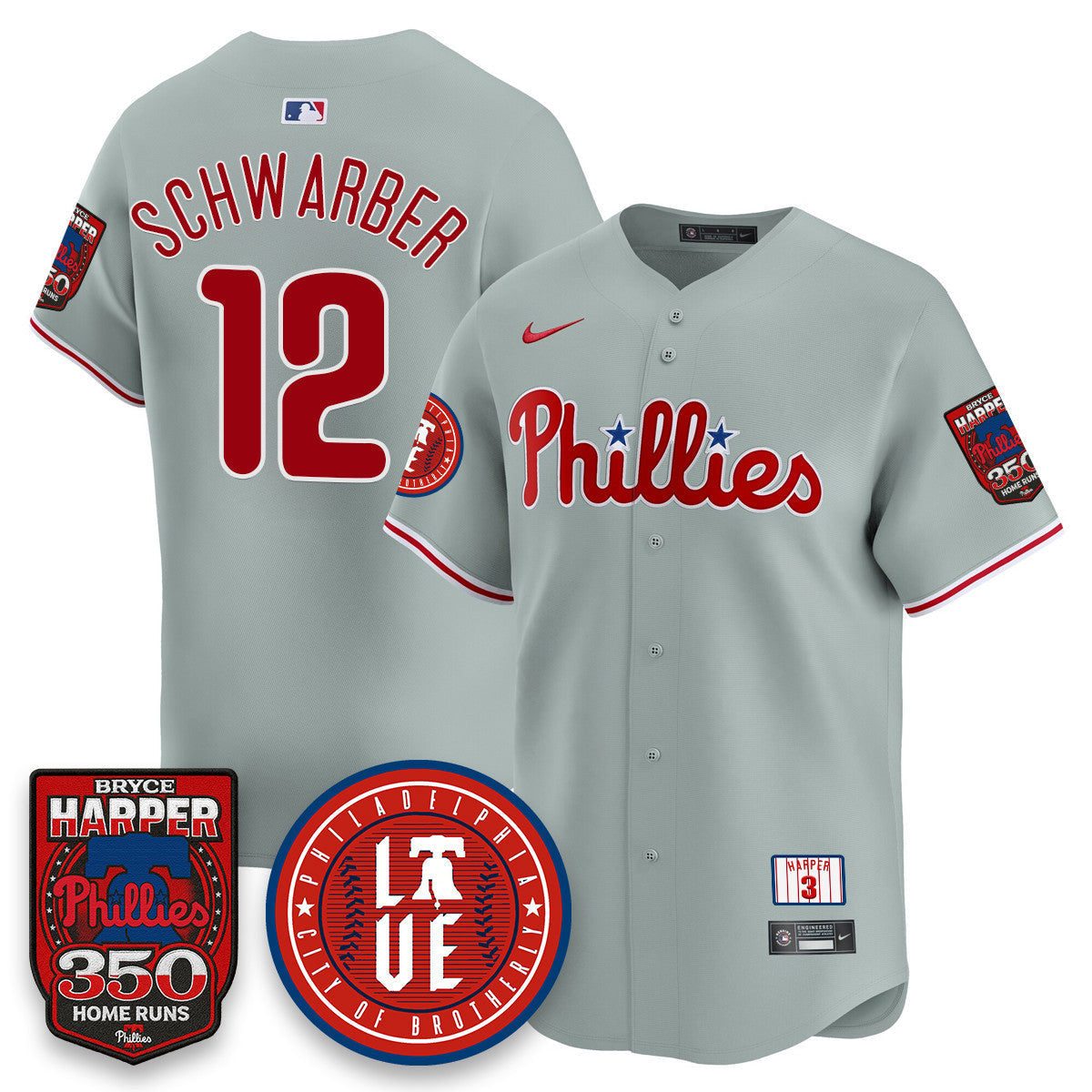 Men's Bryce Harper Philadelphia Phillies 350 Home Runs Jersey - All Stitched