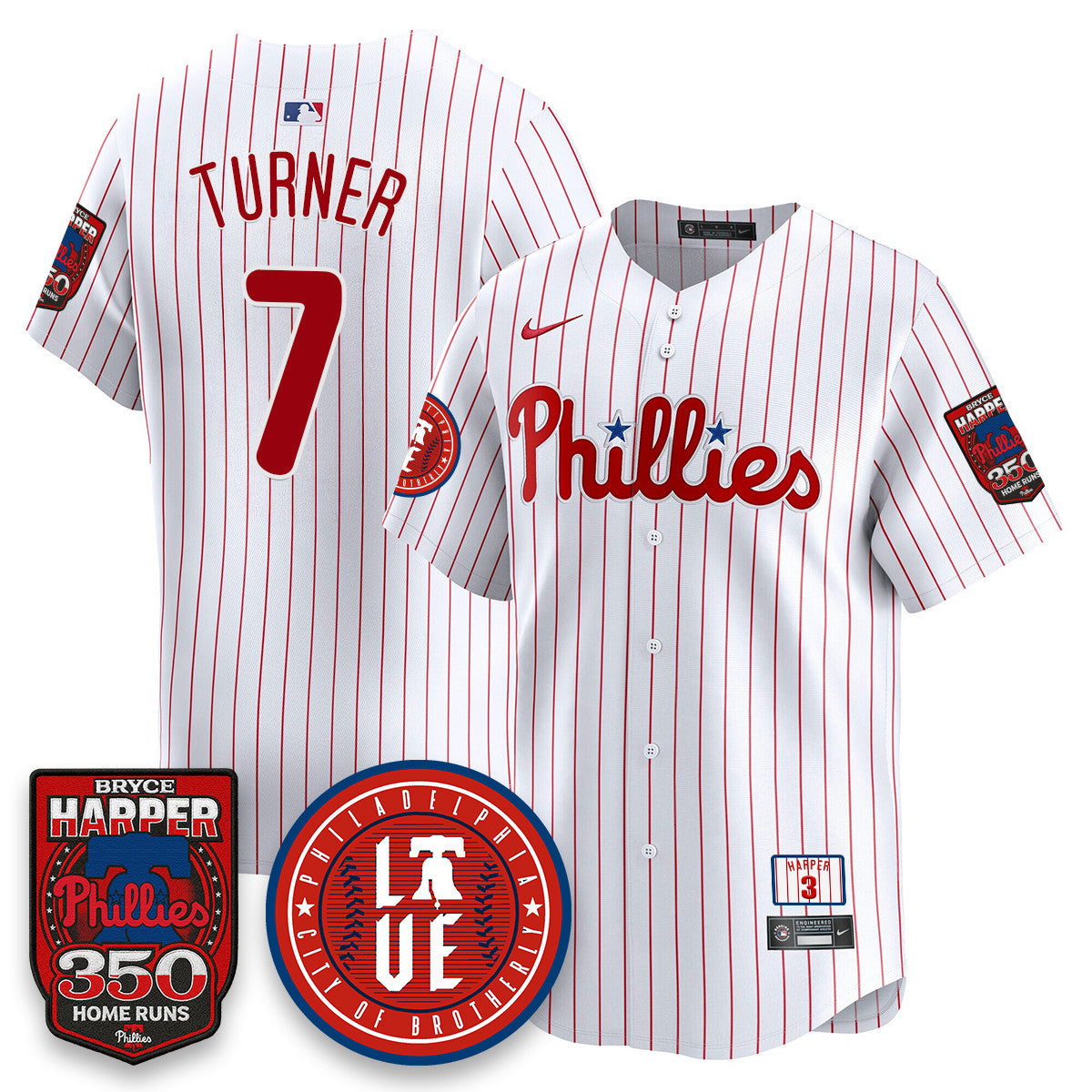 Men's Bryce Harper Philadelphia Phillies 350 Home Runs Jersey - All Stitched