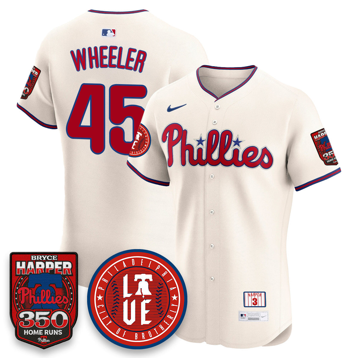 Men's Bryce Harper Philadelphia Phillies 350 Home Runs Jersey - All Stitched