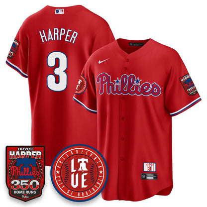 Men's Bryce Harper Philadelphia Phillies 350 Home Runs Jersey - All Stitched