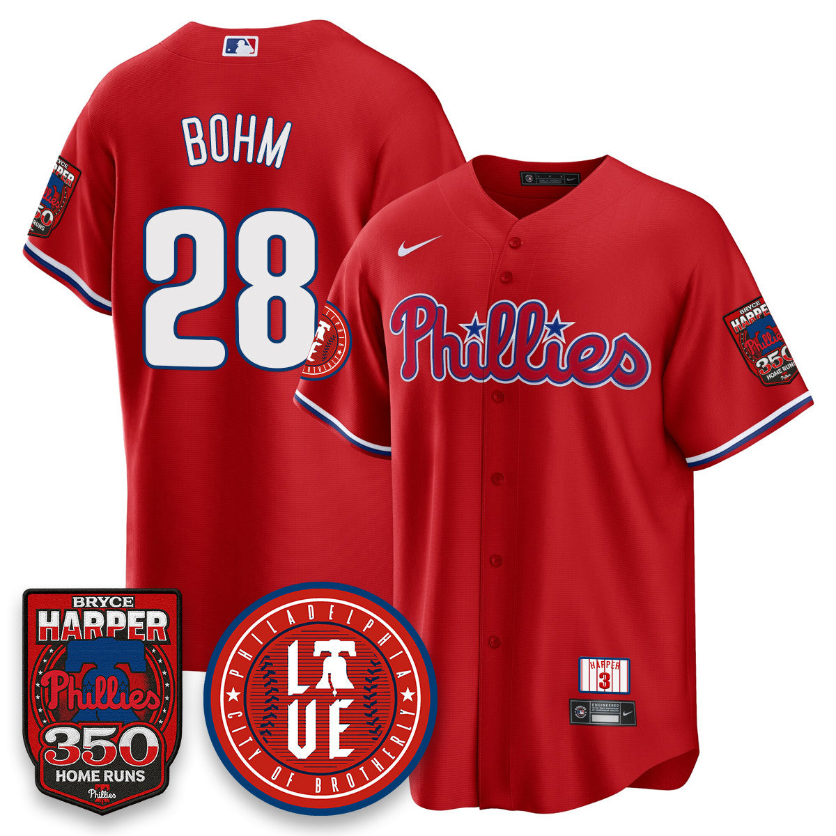 Men's Bryce Harper Philadelphia Phillies 350 Home Runs Jersey - All Stitched