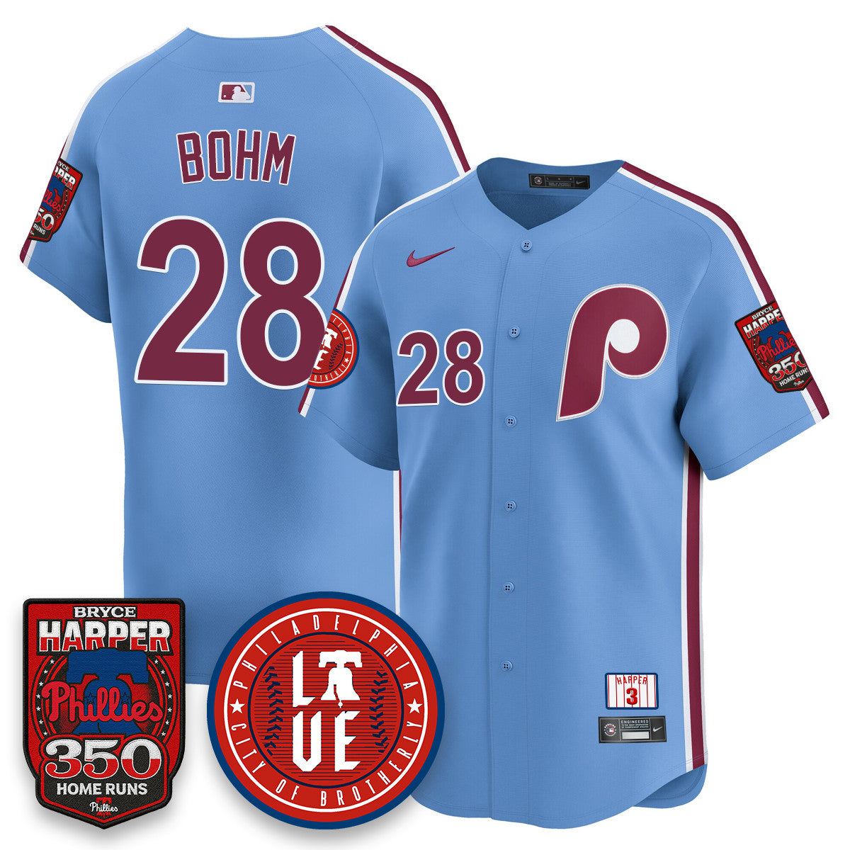 Men's Bryce Harper Philadelphia Phillies 350 Home Runs Jersey - All Stitched