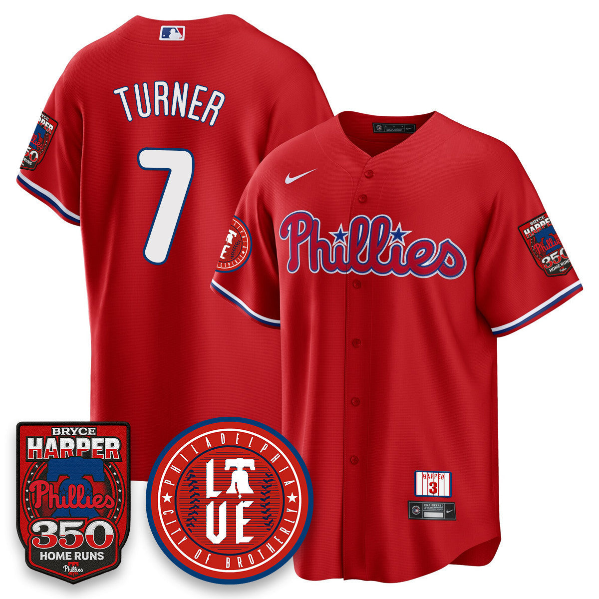 Men's Bryce Harper Philadelphia Phillies 350 Home Runs Jersey - All Stitched
