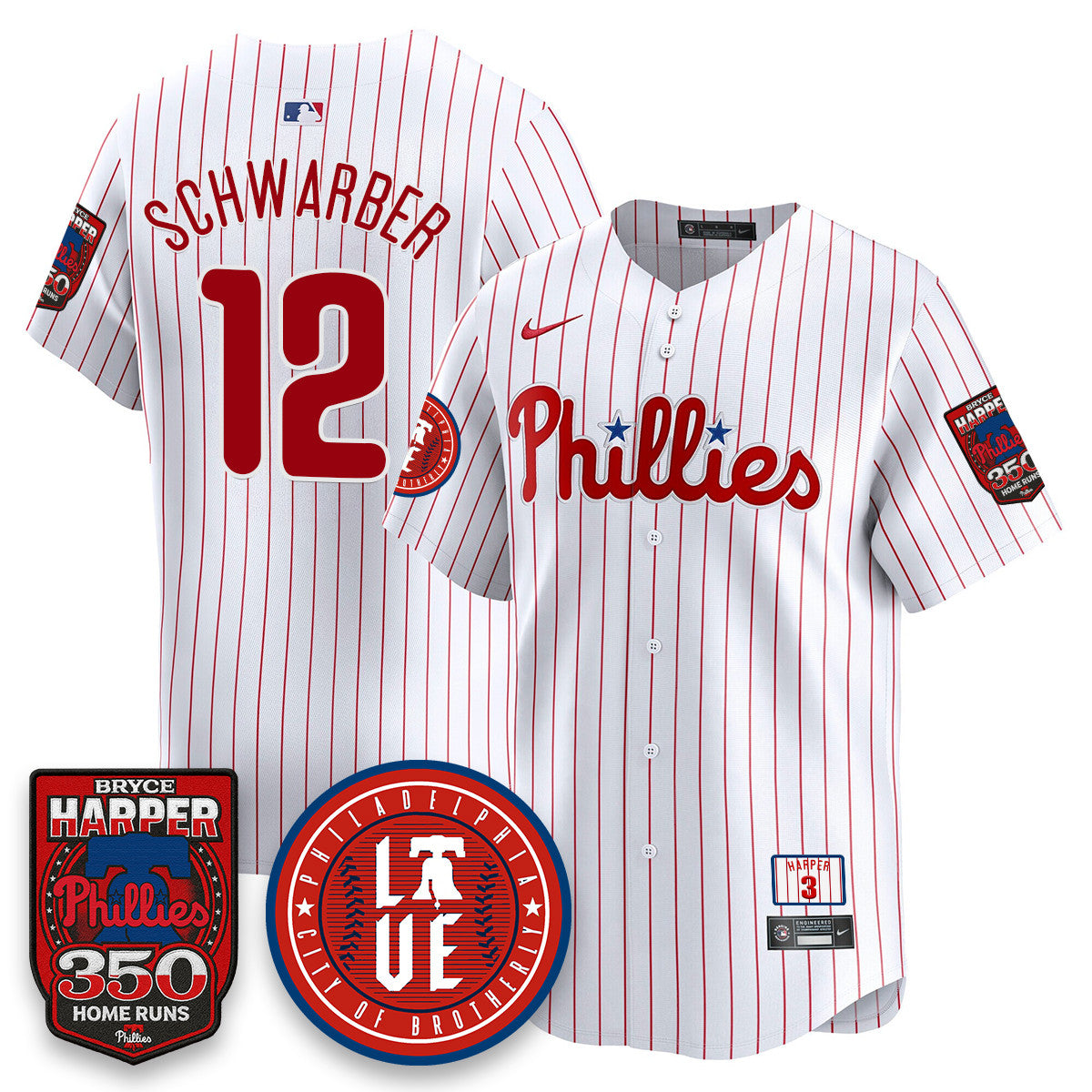 Men's Bryce Harper Philadelphia Phillies 350 Home Runs Jersey - All Stitched
