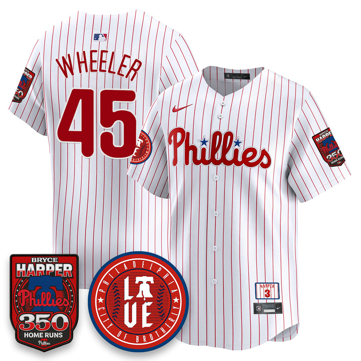 Men's Bryce Harper Philadelphia Phillies 350 Home Runs Jersey - All Stitched