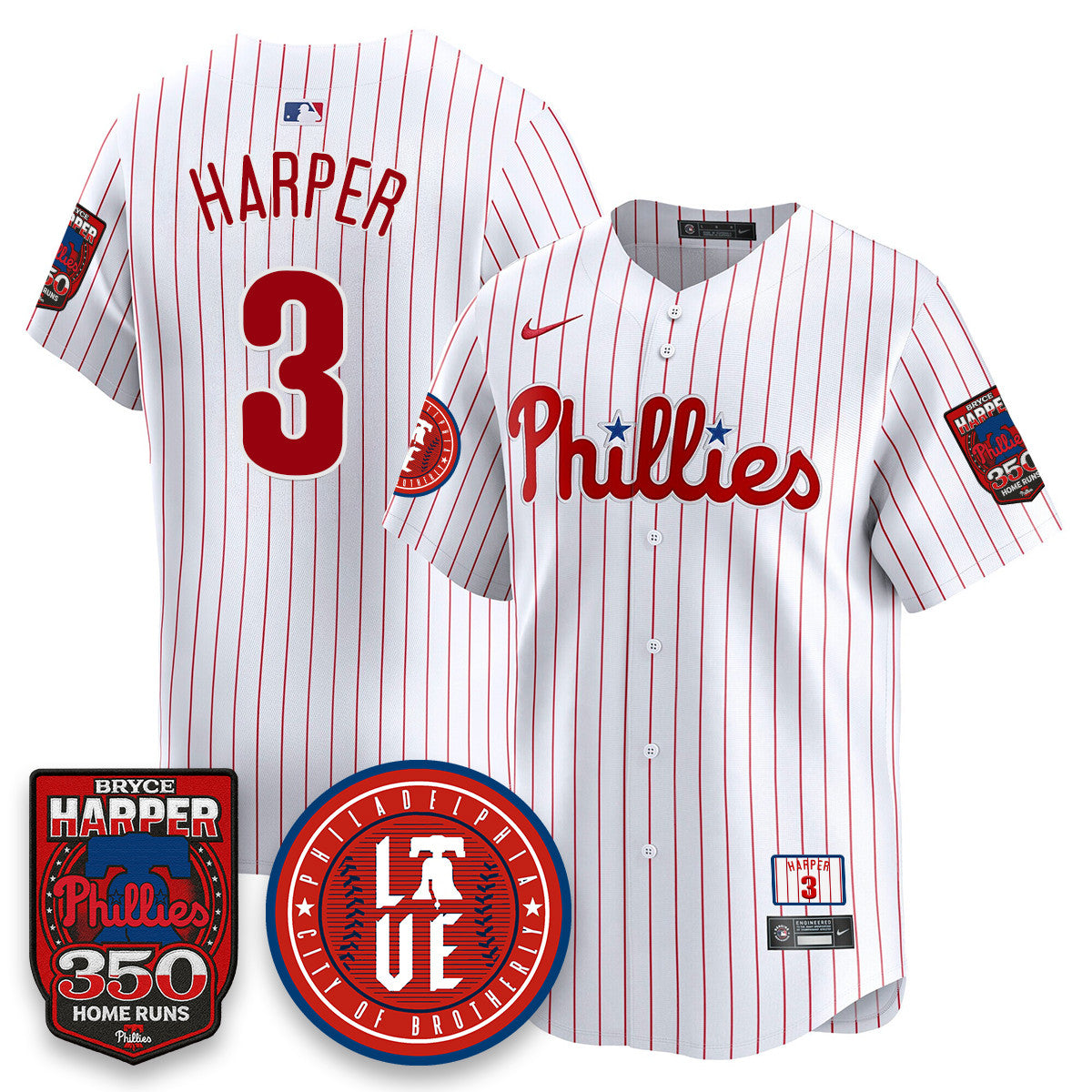 Bryce Harper PHI 350 Home Runs Jersey - All Stitched