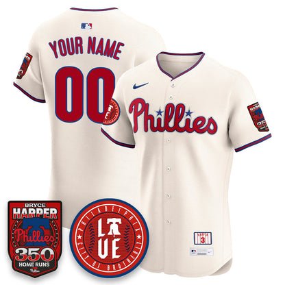 Custom Bryce Harper Philadelphia Phillies 350 Home Runs Jersey - All Stitched