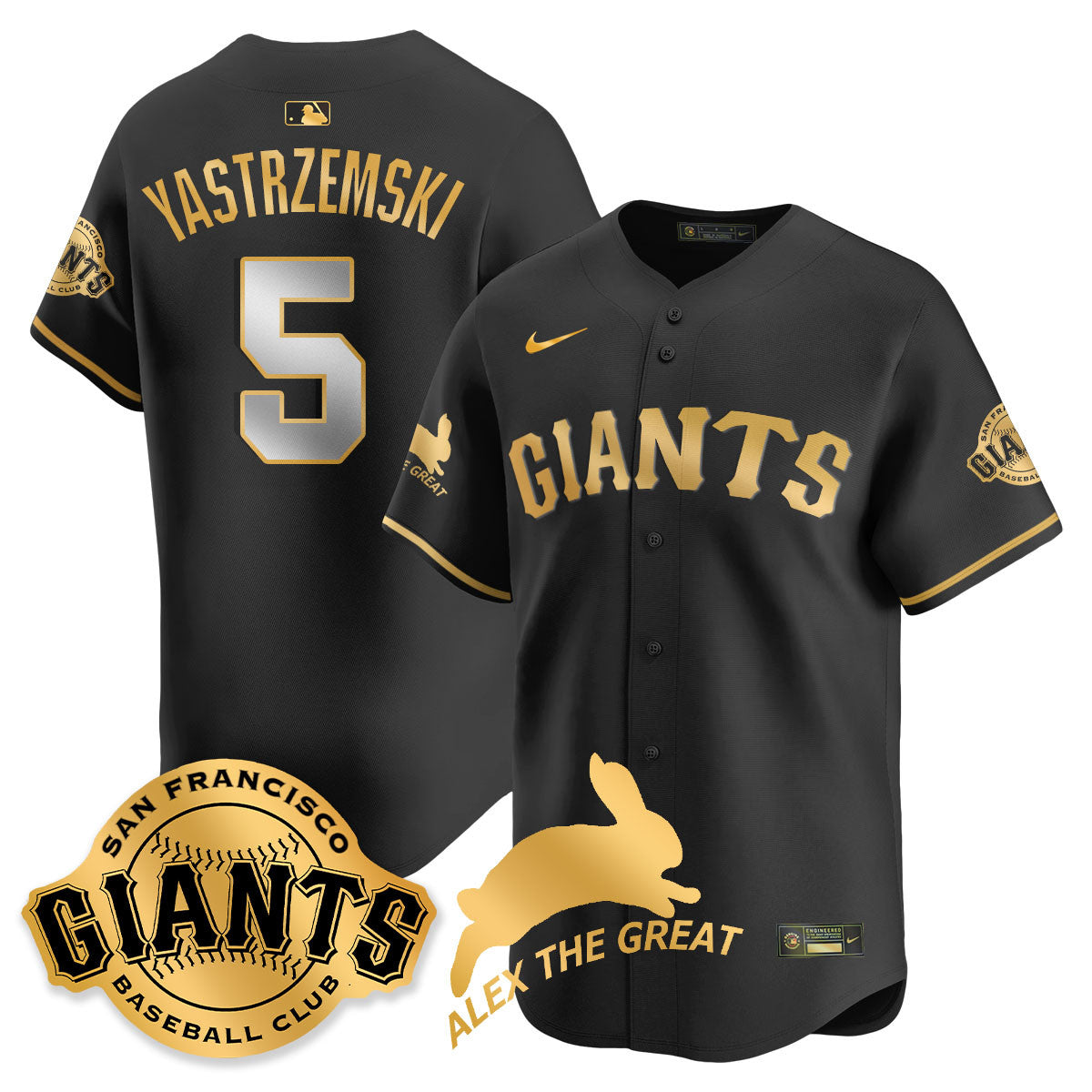 Men's San Francisco Giants "Alex the Great" Rabbit Memories 2025 Jersey - All Stitched