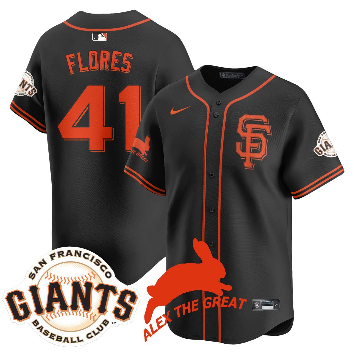Men's San Francisco Giants "Alex the Great" Rabbit Memories 2025 Jersey - All Stitched