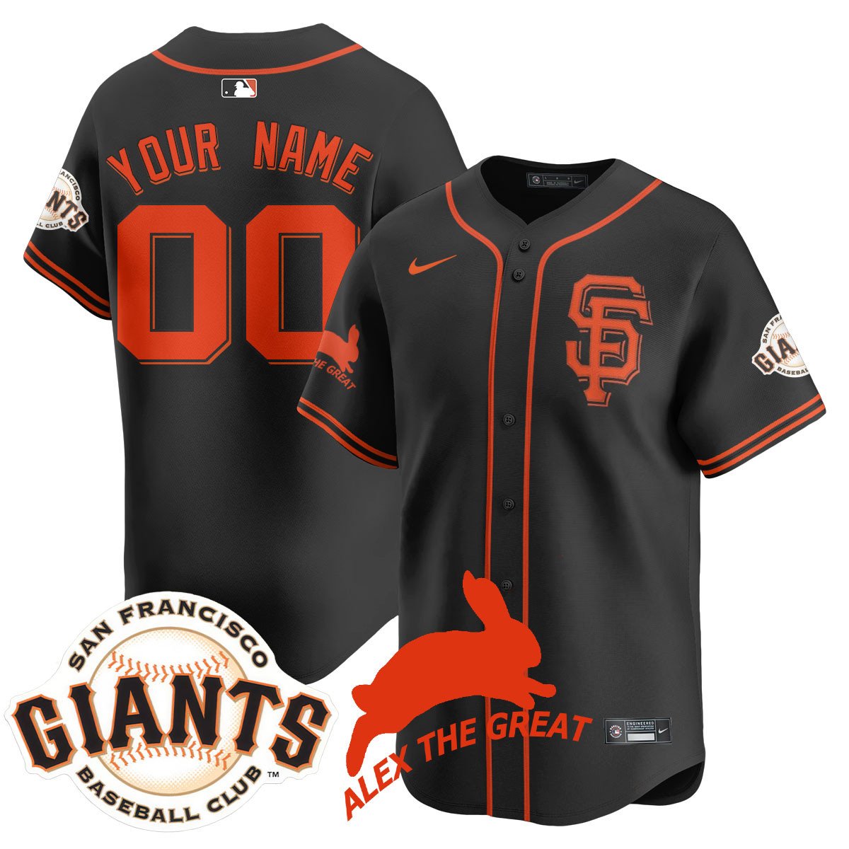 Men's San Francisco Giants "Alex the Great" Rabbit Memories 2025 Jersey - All Stitched
