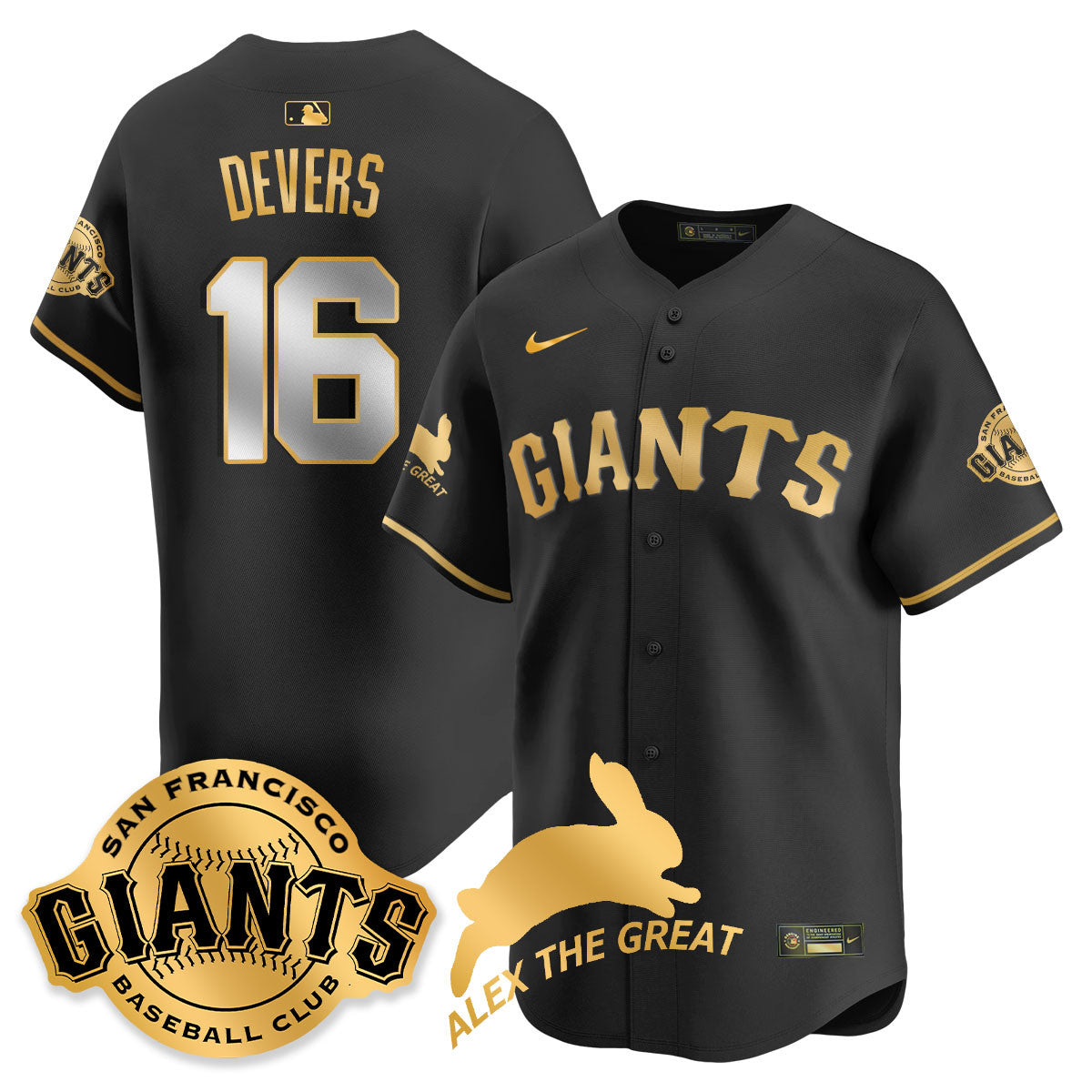 Men's San Francisco Giants "Alex the Great" Rabbit Memories 2025 Jersey - All Stitched