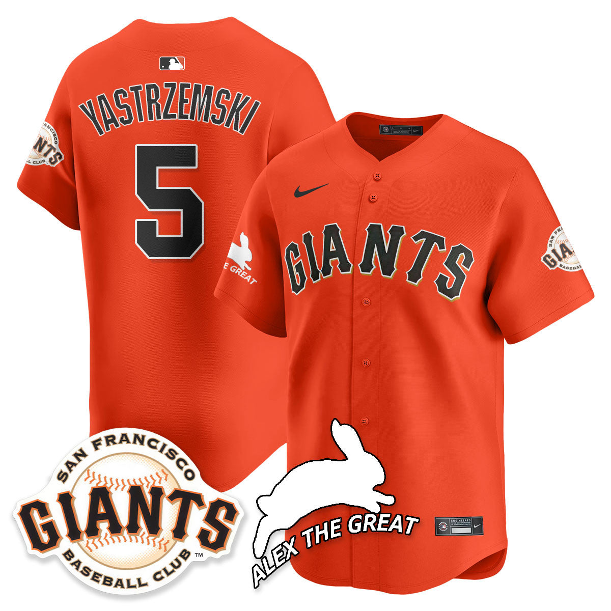 Men's San Francisco Giants "Alex the Great" Rabbit Memories 2025 Jersey - All Stitched