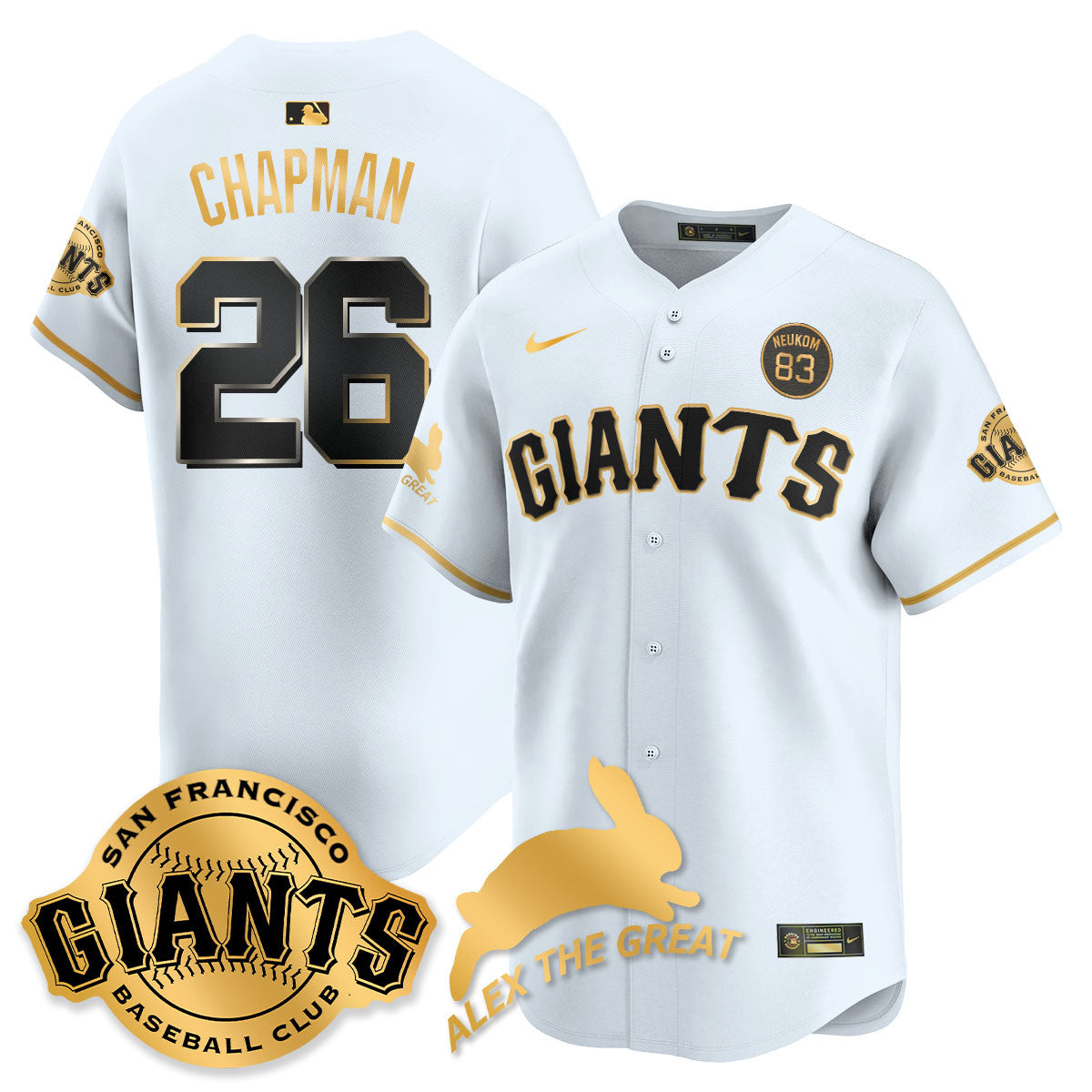 Men's San Francisco Giants "Alex the Great" Rabbit Memories 2025 Jersey - All Stitched