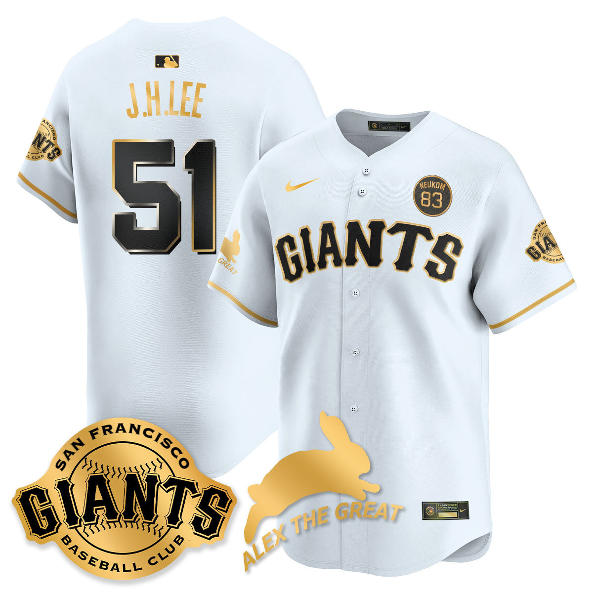 Men's San Francisco Giants "Alex the Great" Rabbit Memories 2025 Jersey - All Stitched