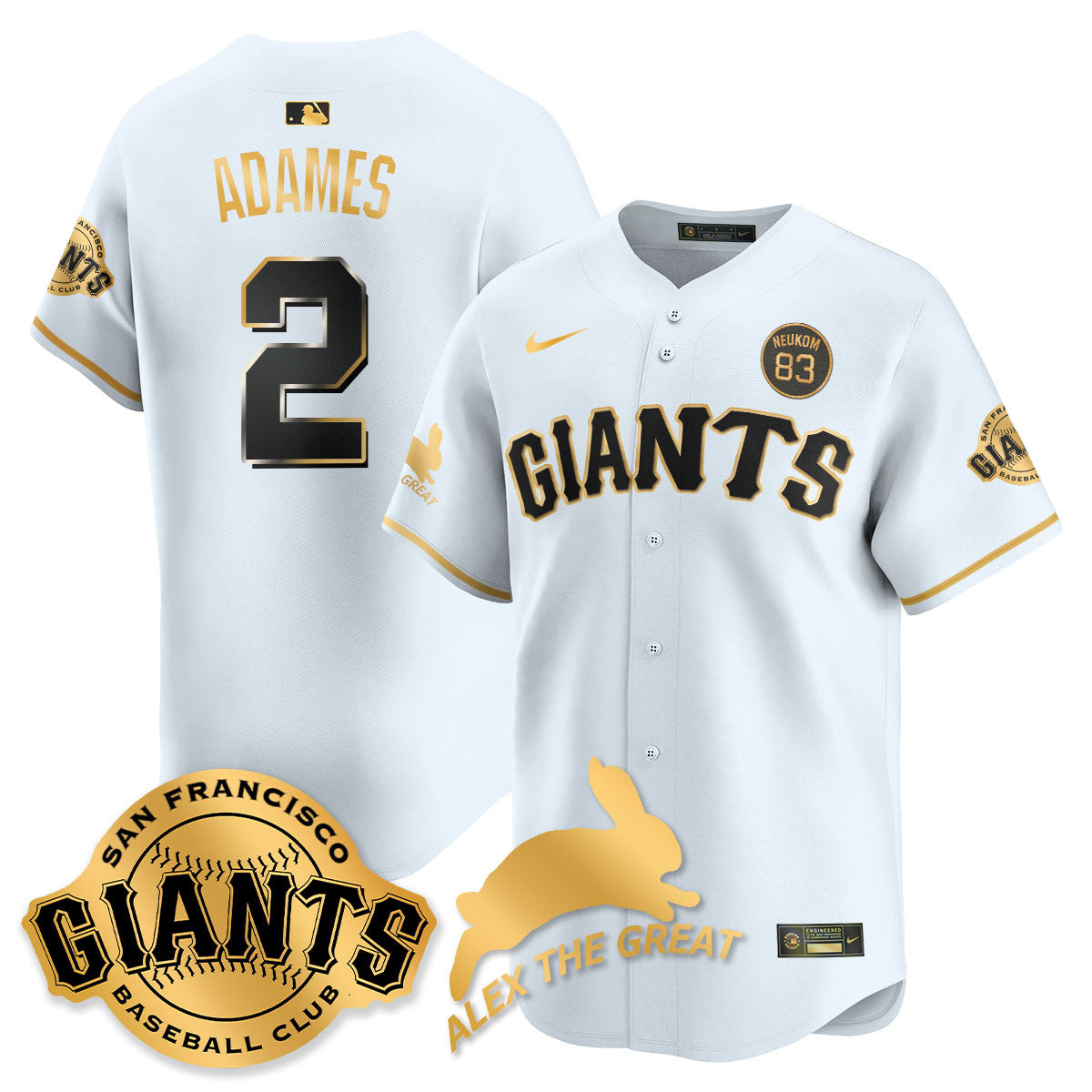 Men's San Francisco Giants "Alex the Great" Rabbit Memories 2025 Jersey - All Stitched