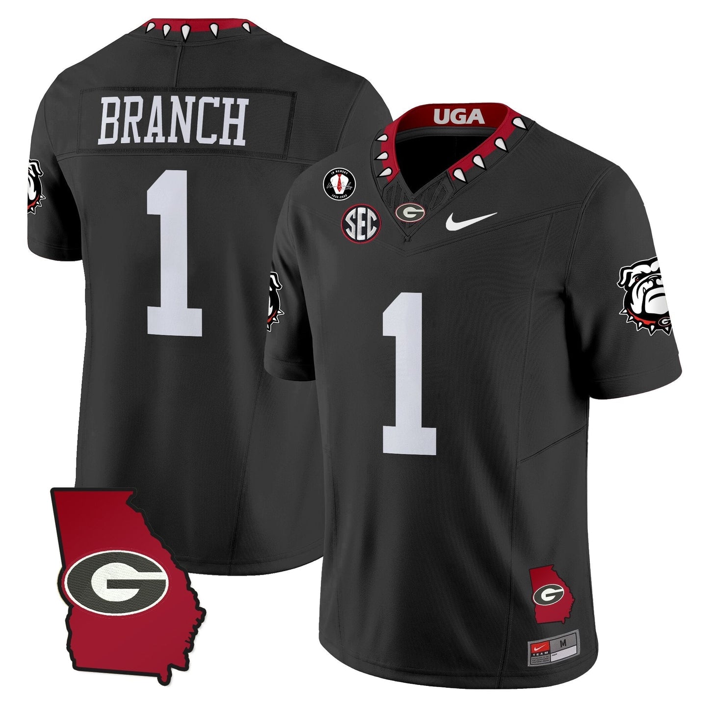 Men's Georgia Bulldogs 2025 Georgia Map & Vince Dooley Patch Vapor Limited Jersey - All Stitched