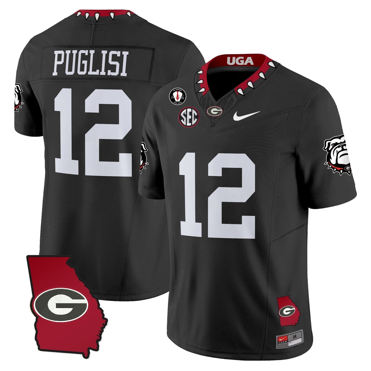 Men's Georgia Bulldogs 2025 Georgia Map & Vince Dooley Patch Vapor Limited Jersey - All Stitched