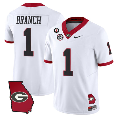 Men's Georgia Bulldogs 2025 Georgia Map & Vince Dooley Patch Vapor Limited Jersey - All Stitched