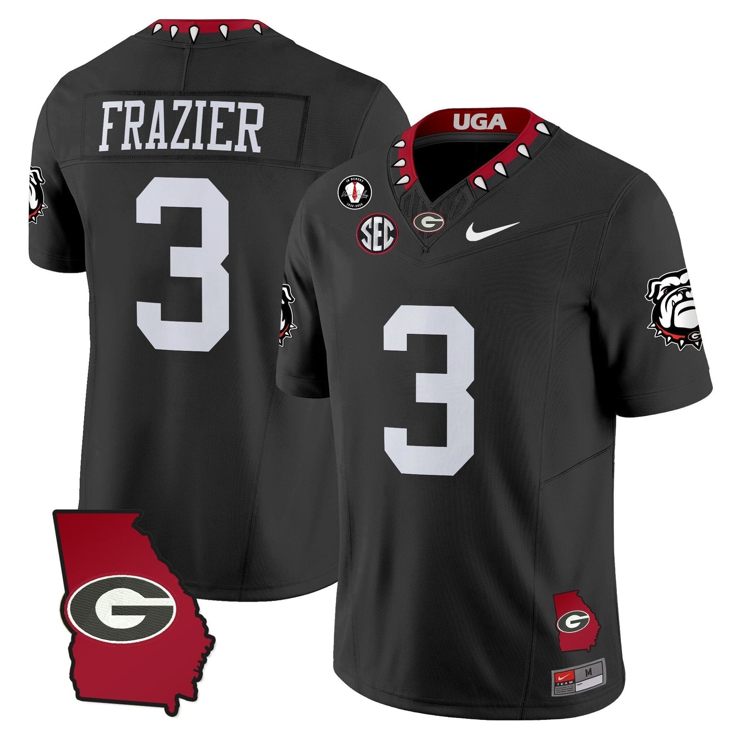Men's Georgia Bulldogs 2025 Georgia Map & Vince Dooley Patch Vapor Limited Jersey - All Stitched