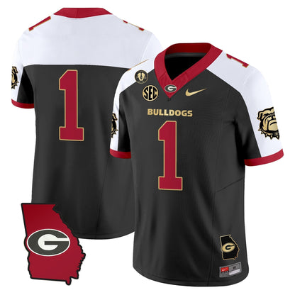 Men's Georgia Bulldogs 2025 Georgia Map & Vince Dooley Patch Vapor Limited Jersey - All Stitched