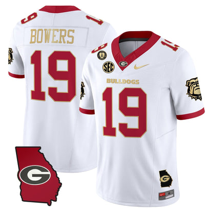 Men's Georgia Bulldogs 2025 Georgia Map & Vince Dooley Patch Vapor Limited Jersey - All Stitched