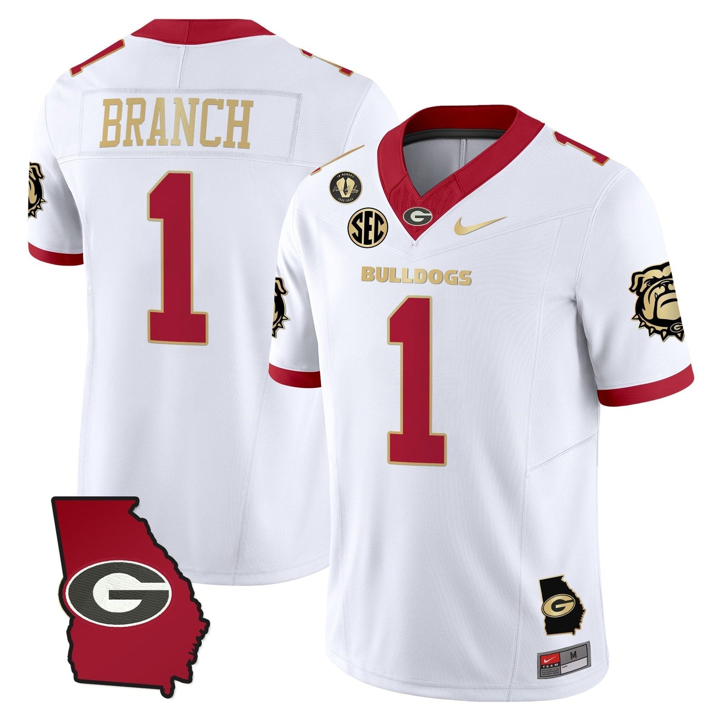 Men's Georgia Bulldogs 2025 Georgia Map & Vince Dooley Patch Vapor Limited Jersey - All Stitched