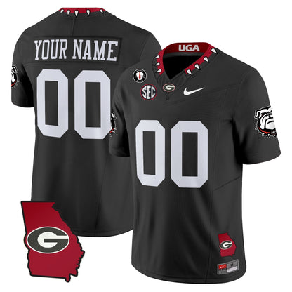 Georgia Bulldogs 2025 Georgia Map & Vince Dooley Patch Vapor Limited Custom Jersey - All Stitched