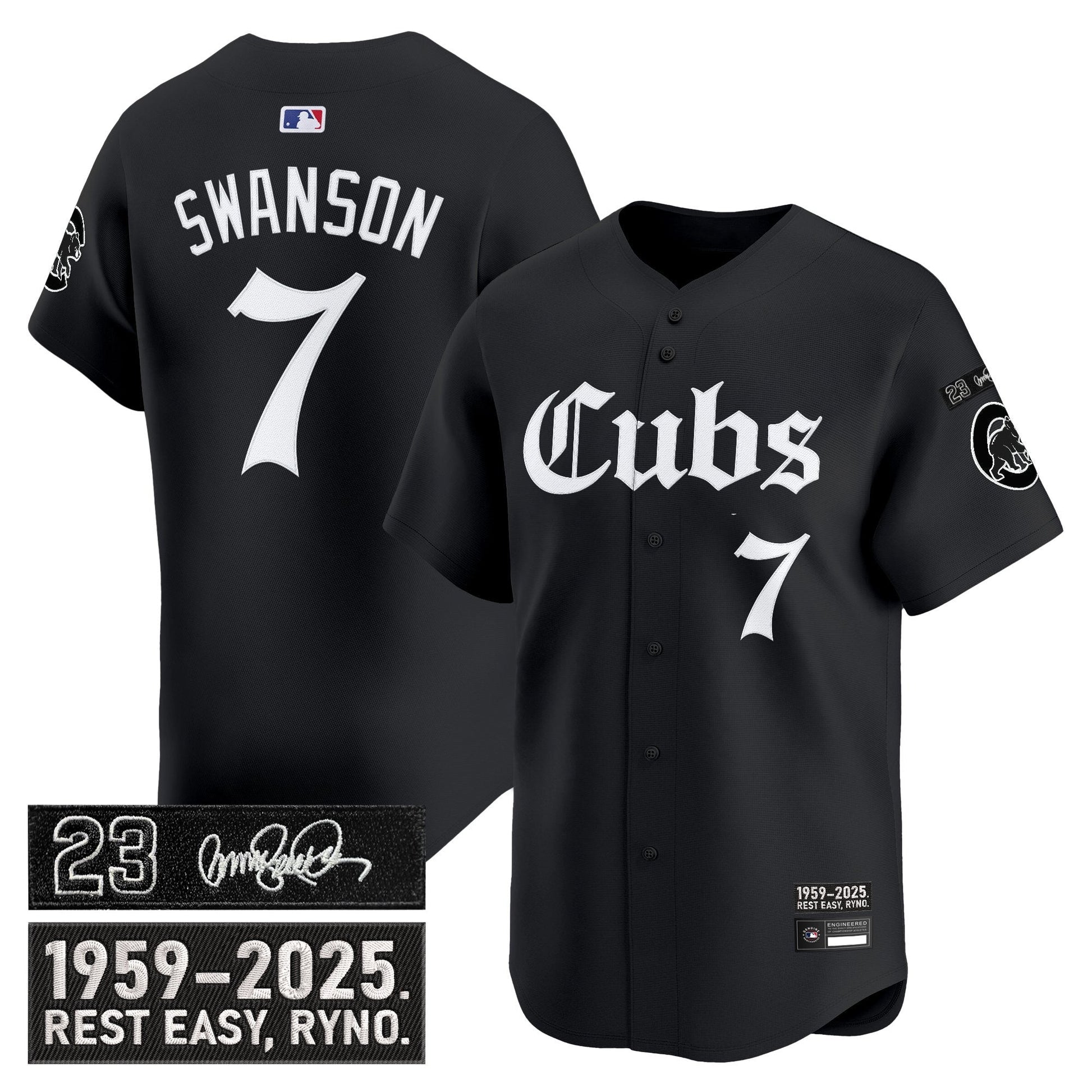 Men's Chicago Cubs 'Ryne Sandberg Tribute' Vapor Premier Limited Jersey - Gothic Edition - All Stitched