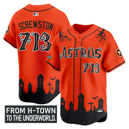 Men's Houston Astros 'Halloween Shadows Edition' Vapor Premier Limited Jersey - Stitched