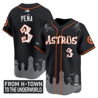 Men's Houston Astros 'Halloween Shadows Edition' Vapor Premier Limited Jersey - Stitched
