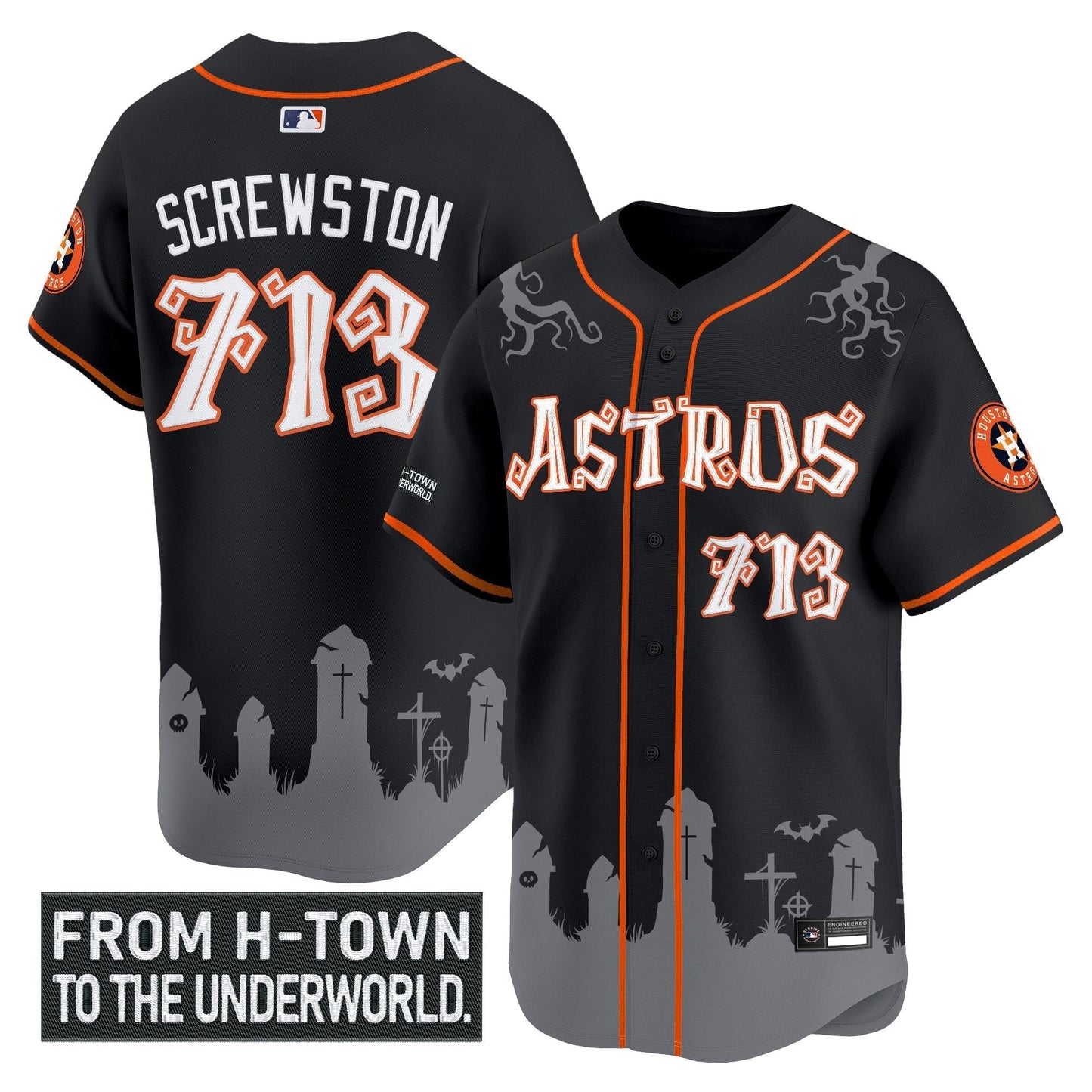 Men's Houston Astros 'Halloween Shadows Edition' Vapor Premier Limited Jersey - Stitched