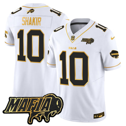 Men's Buffalo Bills 2025 Bills Mafia Patch Gold Vapor Limited Jersey - All Stitched