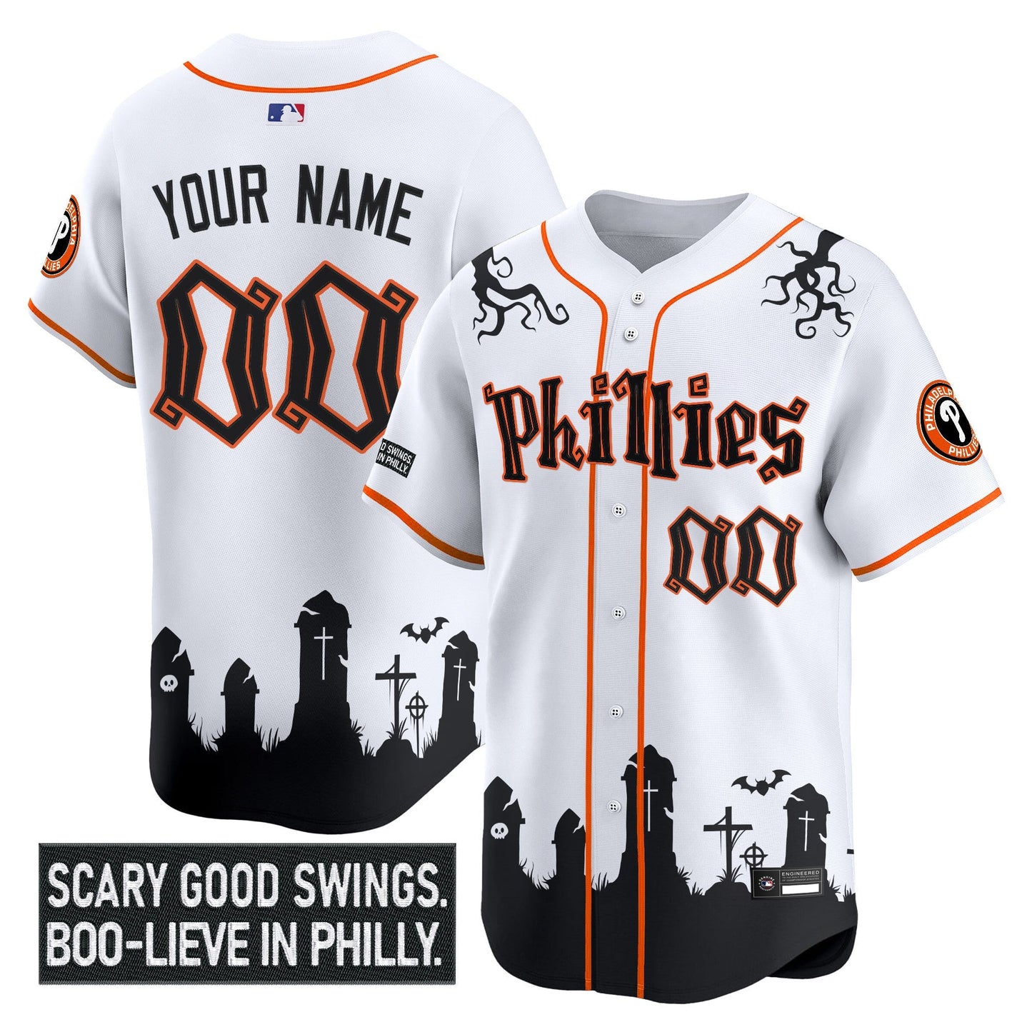 Philadelphia Phillies 'Halloween Spooky Edition' Premier Limited Custom Jersey - Stitched