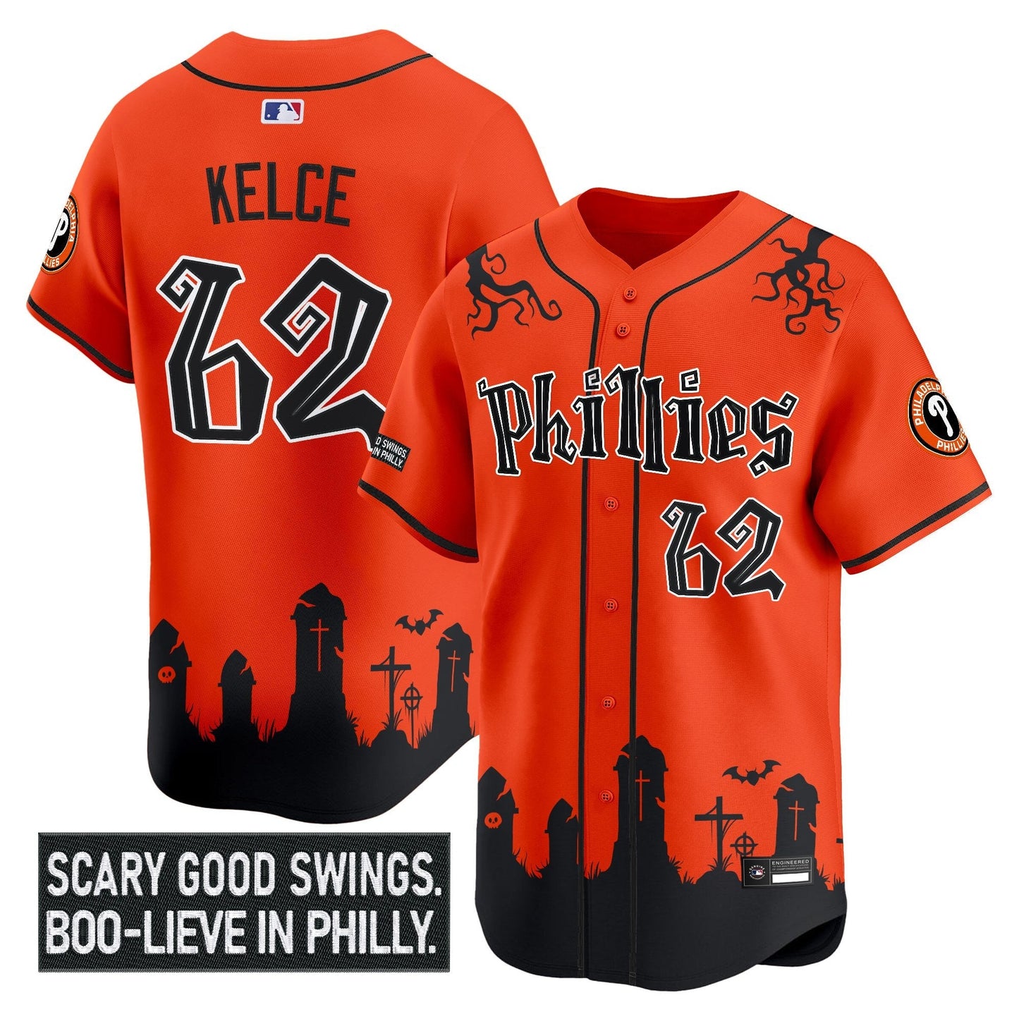 Men's Philadelphia Phillies 'Halloween Spooky Edition' Premier Limited Jersey - Stitched