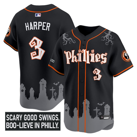 Men's Philadelphia Phillies 'Halloween Spooky Edition' Premier Limited Jersey - Stitched
