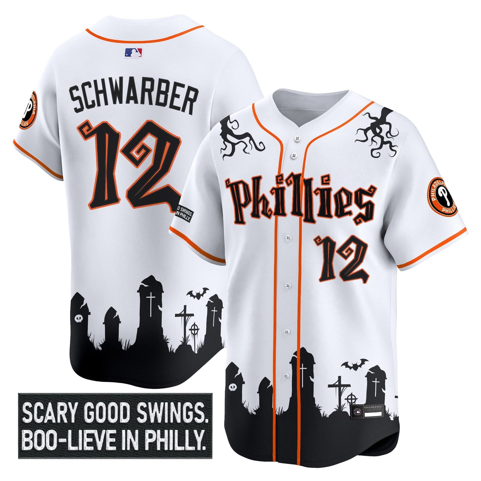 Men's Philadelphia Phillies 'Halloween Spooky Edition' Premier Limited Jersey - Stitched