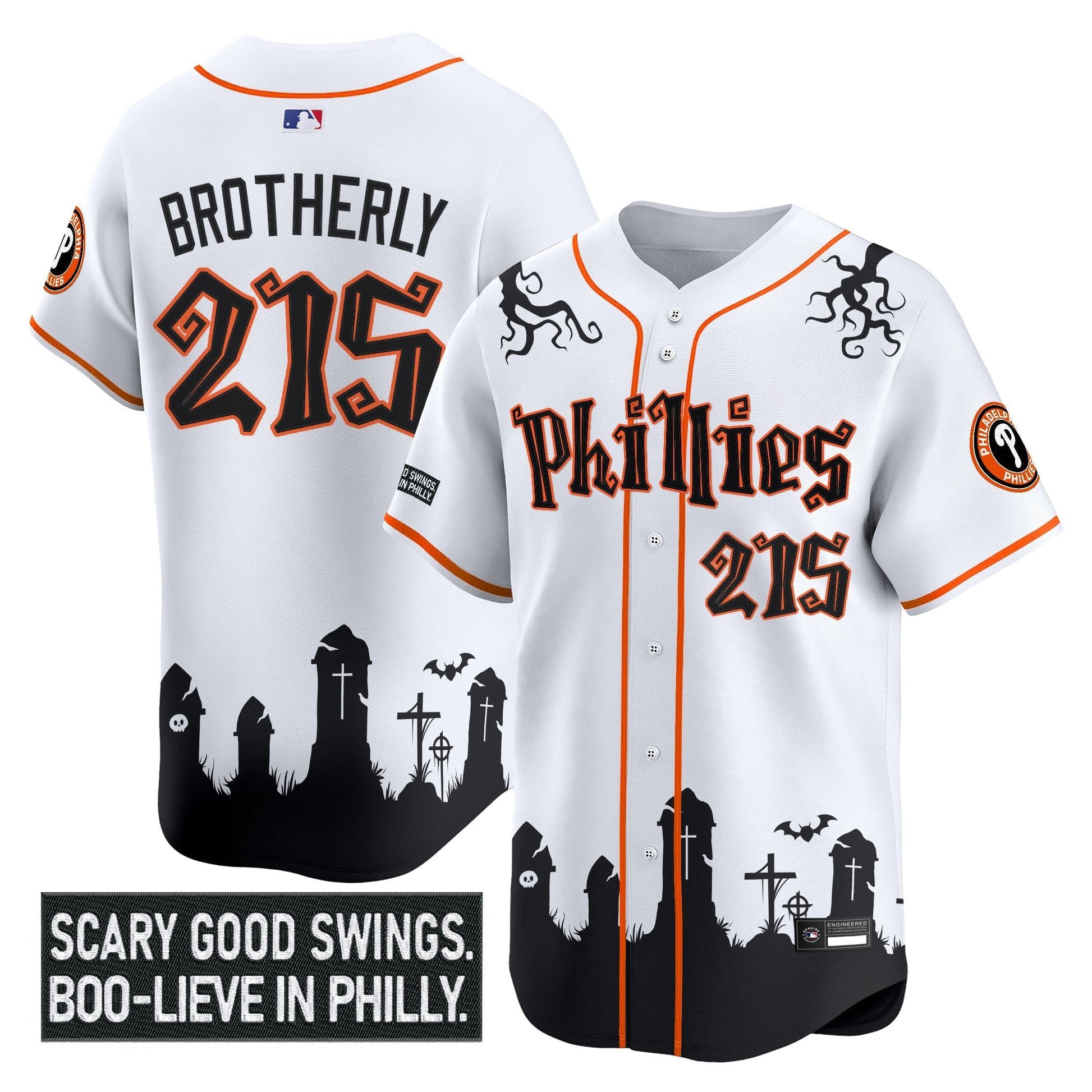 Men's Philadelphia Phillies 'Halloween Spooky Edition' Premier Limited Jersey - Stitched