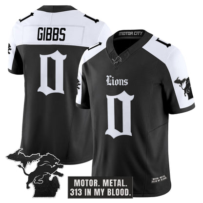 Men's Detroit Lions 'Gothic Motor Grit Edition' Vapor Limited Jersey V2 - All Stitched