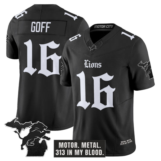 Men's Detroit Lions 'Gothic Motor Grit Edition' Vapor Limited Jersey V2 - All Stitched