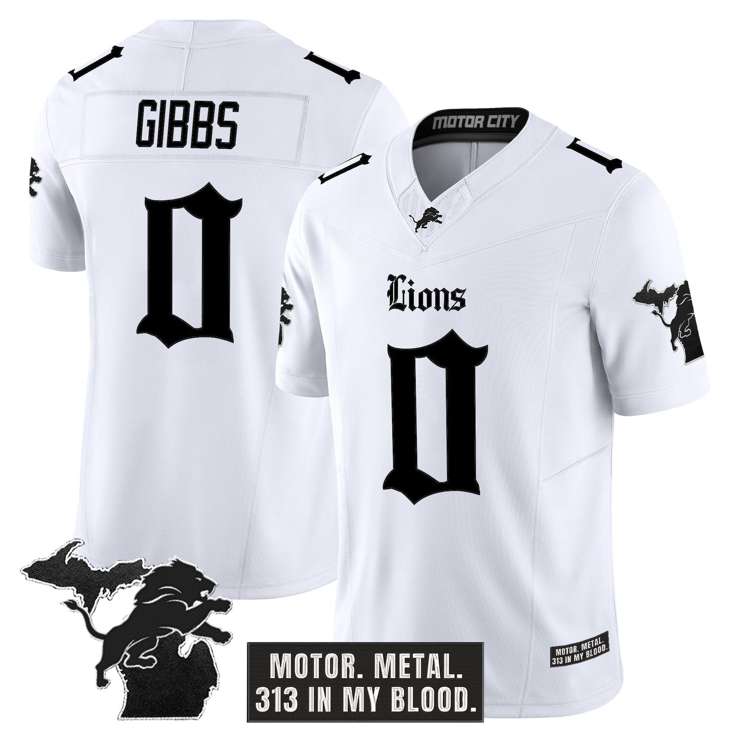 Men's Detroit Lions 'Gothic Motor Grit Edition' Vapor Limited Jersey V2 - All Stitched