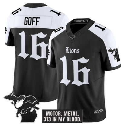 Men's Detroit Lions 'Gothic Motor Grit Edition' Vapor Limited Jersey V2 - All Stitched