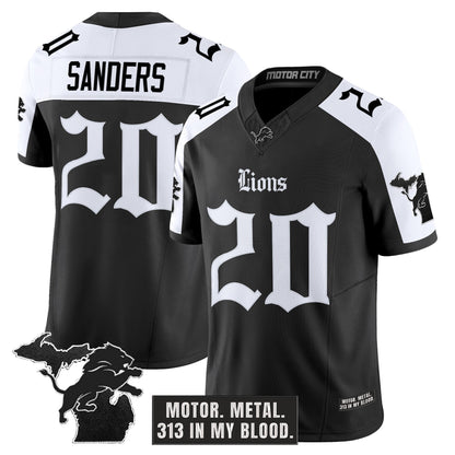 Men's Detroit Lions 'Gothic Motor Grit Edition' Vapor Limited Jersey V2 - All Stitched