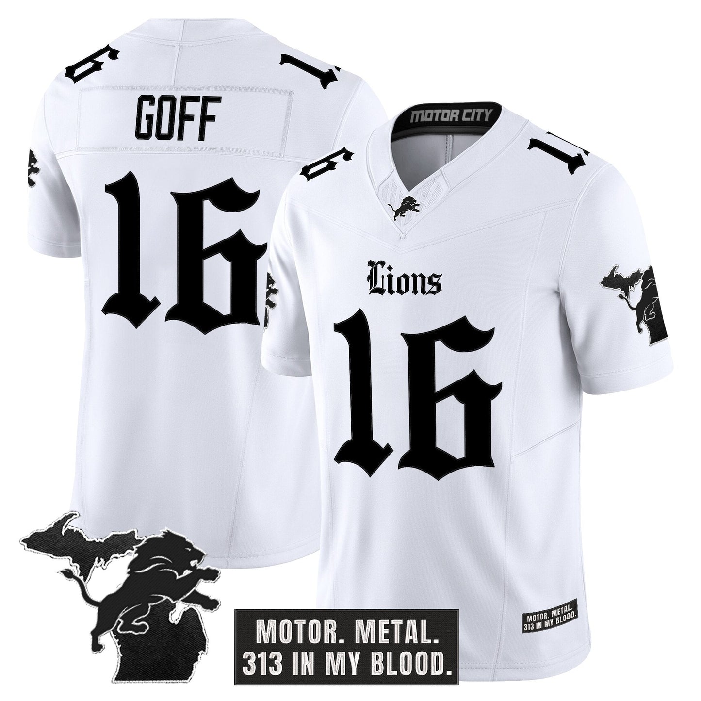 Men's Detroit Lions 'Gothic Motor Grit Edition' Vapor Limited Jersey V2 - All Stitched