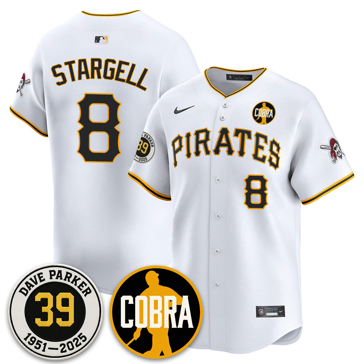 Men's Pittsburgh Pirates Memories Dave Parker Jersey- “COBRA” Patch - All Stitched